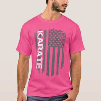 Retro amerikanska Flagga japanska Karate T Shirt