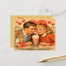 Retro amerikanskt Alla hjärtans dag-kort från 1950