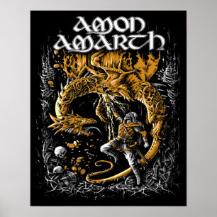Retro Amon Amarth Music Tribute Design Poster
