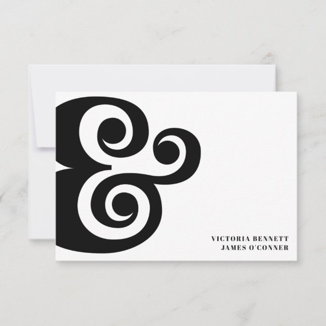 Retro Ampersand Typografi Bröllop Spara Datum (Framsida)