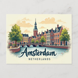 Retro Amsterdam Delight Vykort