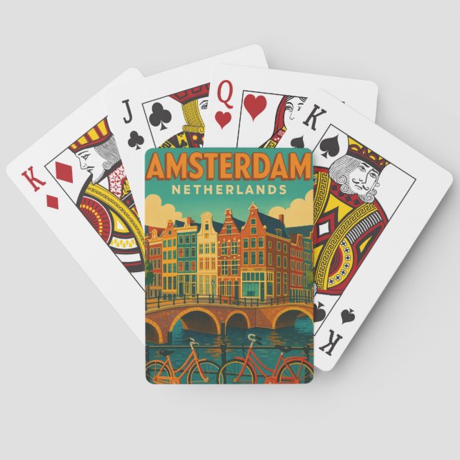 Retro Amsterdam Nederländerna Casinokort (Baksidan)