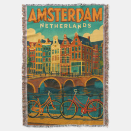 Retro Amsterdam Nederländerna Filt