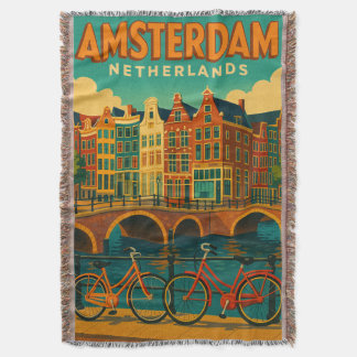 Retro Amsterdam Nederländerna Filt