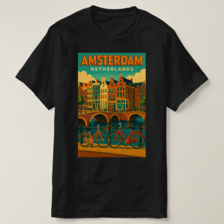 Retro Amsterdam Nederländerna T Shirt