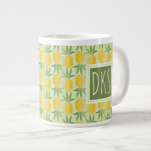 Retro Ananas  Monogram Jumbo Mugg