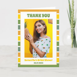 Retro Ananas Pickleball Bröllopsdusch Foto Tack Kort