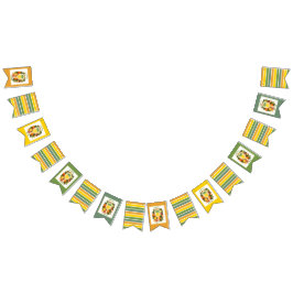 Retro Ananas Pickleball Bröllopsdusch Foto Vimplar