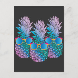 Retro Ananas Solglasögon Disco Trädgårdsskötsel Vykort