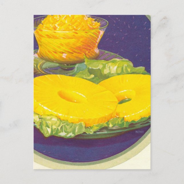 Retro Ananassle Artwork Vykort (Framsida)