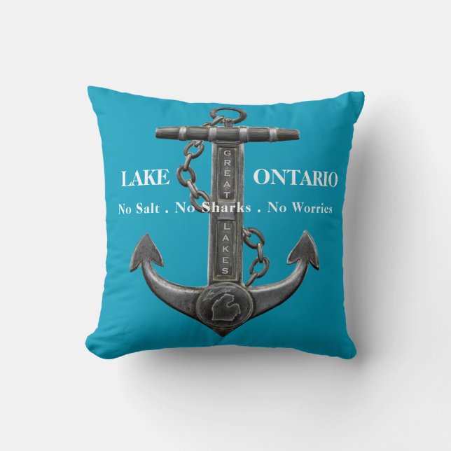 Retro anchor pirat nautisk Ontario Kudde (Framsida)