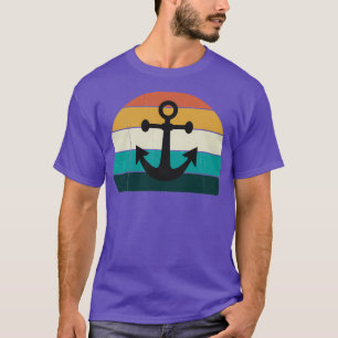 Retro Anchor Sunset Sea Family Cruise Boating Kärl T Shirt