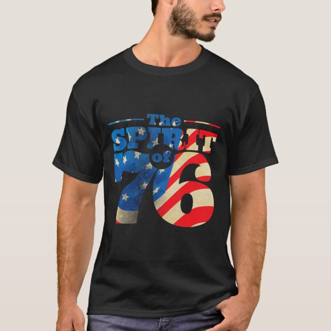 Retro-anda av 76:e juli-sjöfart t shirt (Framsida)