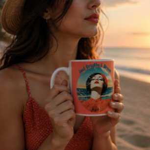Retro Andas bara och dröm Orange kaffemug Två-Tonad Mugg