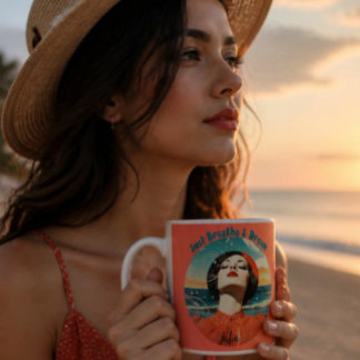 Retro Andas bara och dröm Orange kaffemug Två-Tonad Mugg