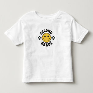 Retro Andra Klass Glad Smiley Ansikte Tillbaka Til T Shirt
