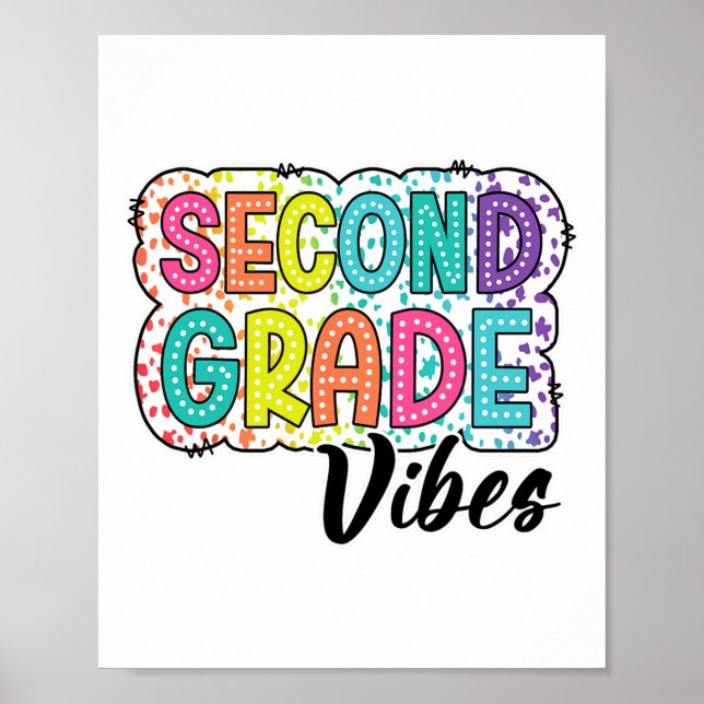 Retro Andra Klass Vibes Ck Till Skolan 2:a Klass D Poster (Framsidan)