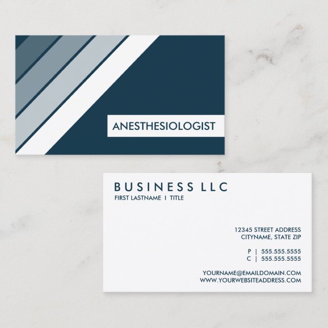 retro ANESTHESIOLOGIST-Affärskort Visitkort (Fram/baksida)