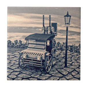 Retro ångdroska-Taxi Kakelplatta