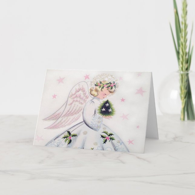 Retro Angel-julkort Helgkort (Framsida)