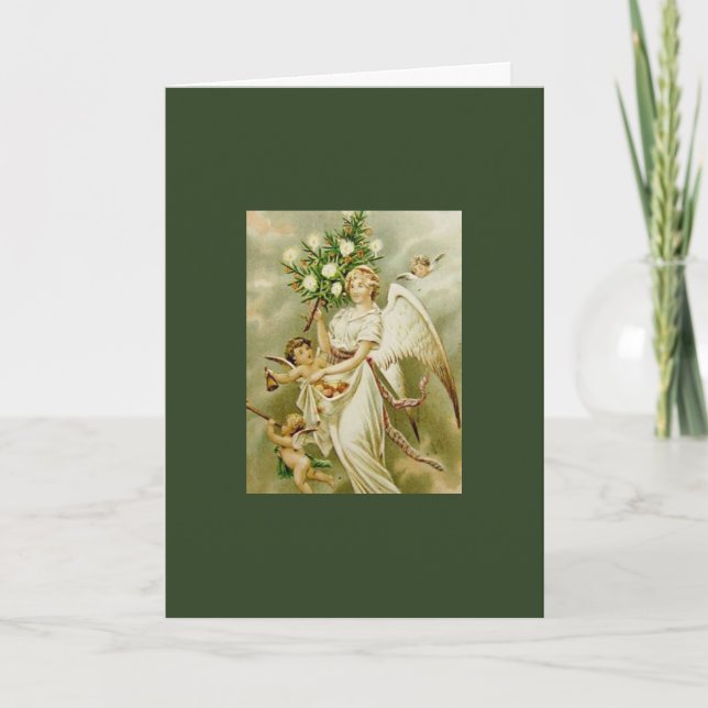 RETRO ÄNGELjulkort Kort (Framsida)