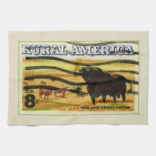 Retro Angus Cattle Kökshandduk