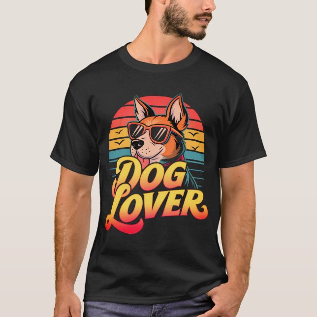 Retro Animal Lover Vibes T Shirt (Framsida)