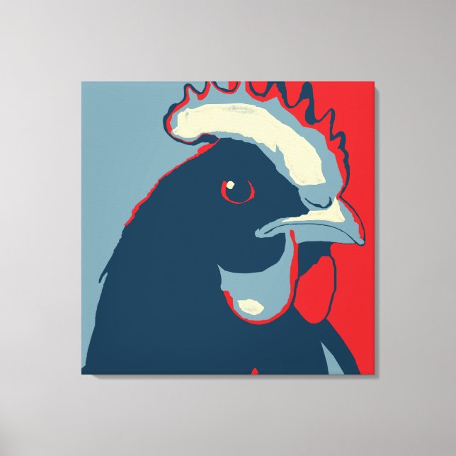 Retro Animal Wall Pop Art Chicken Porträtt Canvastryck (Framsida)
