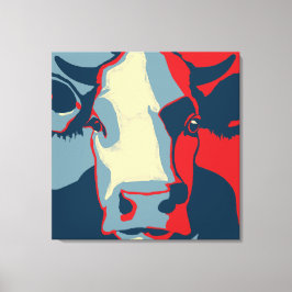 Retro Animal Wall Pop Art Cow Porträtt Canvastryck