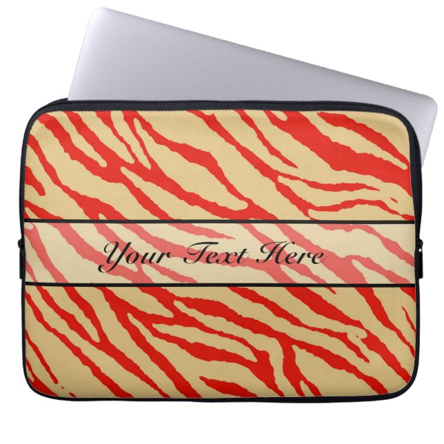 Retro animal zebra tryck 17 laptop fodral (Framsidan)