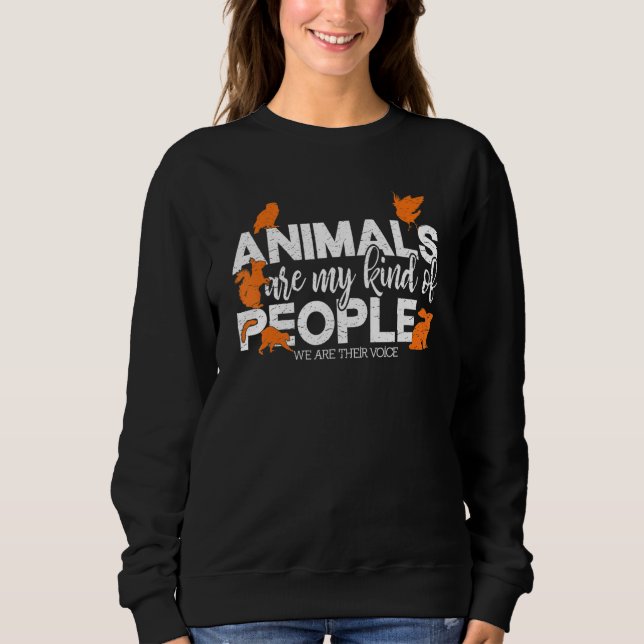 Retro Animals Are My Kind Of People Animals Rescue T Shirt (Framsida)