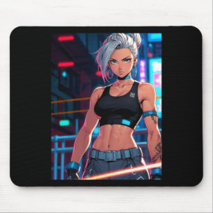 Retro Anime Cyberpunk Flicka Neon Street Fighter S Musmatta