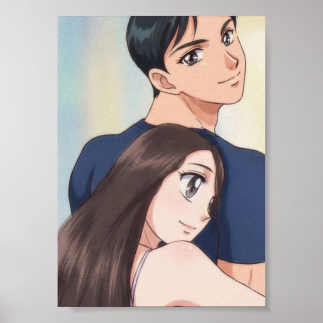 Retro Anime Romans: Öm Omfamning Poster (Framsidan)