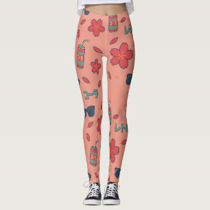 Retro Anime Semesterikoner – Kawaii Neon Leggings