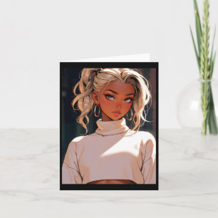 Retro Anime Snyggt Blonde Girl Elegant Mode Lo Kort