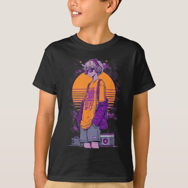 Retro Anime Spelargut  T Shirt (Framsida)