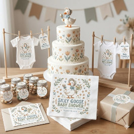 Retro anka & gosling baby shower inbjudan pappersservett