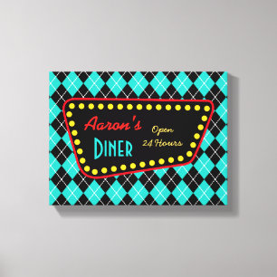 Retro anpassad diner skylt konst