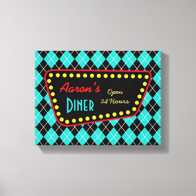 Retro anpassad diner skylt konst (Framsida)