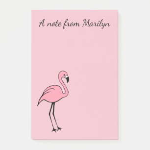 Retro anpassad Rosa Flamingo Post It Notes Present Post-it Block
