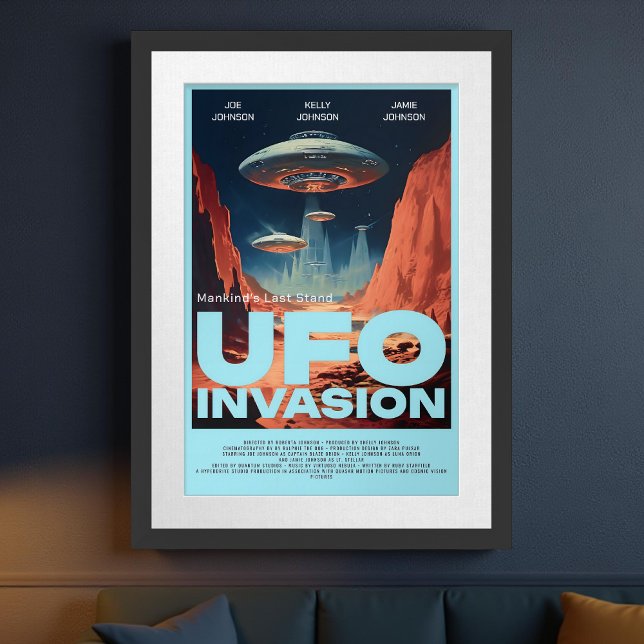 Retro Anpassad Sci Fi UFO hemmabiofilm Poster (Skapare uppladdad)