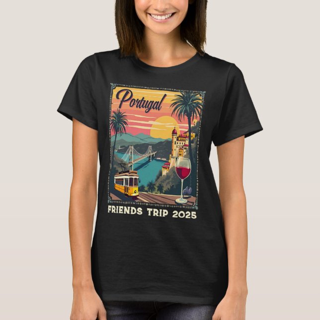 Retro Anpassade Portugal Resa-T-Shirt T Shirt (Framsida)