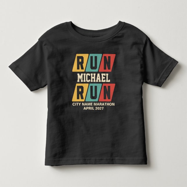 Retro anpassat namn Maraton Support T Shirt (Framsida)