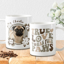 Retro anpassat namn och foto på husdjur hund kaffemugg