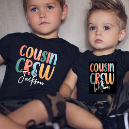 Retro Anpassningsbar Cousin Crew Lägg till ditt na T Shirt