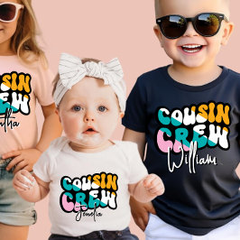 Retro Anpassningsbar Cousin Crew Lägg till ditt na T Shirt