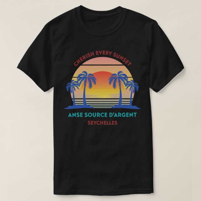Retro Anse Source DArgent Strand Fånga Varje Solne T Shirt (Design framsida)