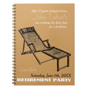 Retro anteckningsbok 1 för Deckchair pensionparty
