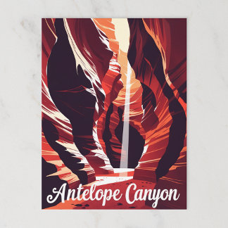 Retro Antelope Canyon Southwest Travel Vykort