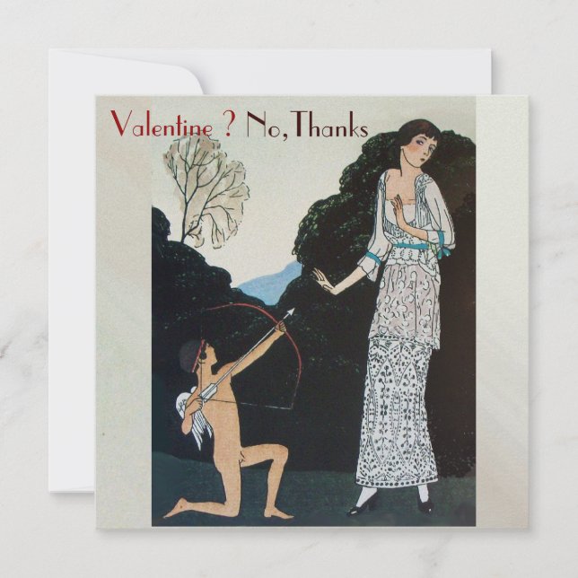 RETRO ANTI VALENTINDAGSPARTY VAXSIGILL MONOGRAM INBJUDNINGAR (Framsida)